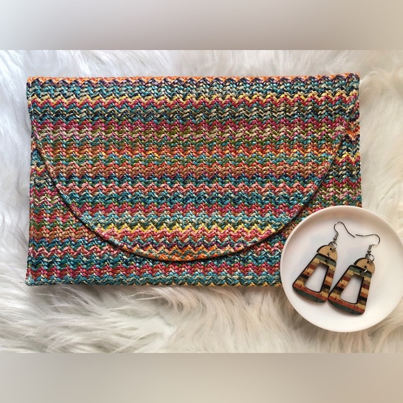 Beautiful boho clutch handbag & drop earrings - Picture 1 of 8